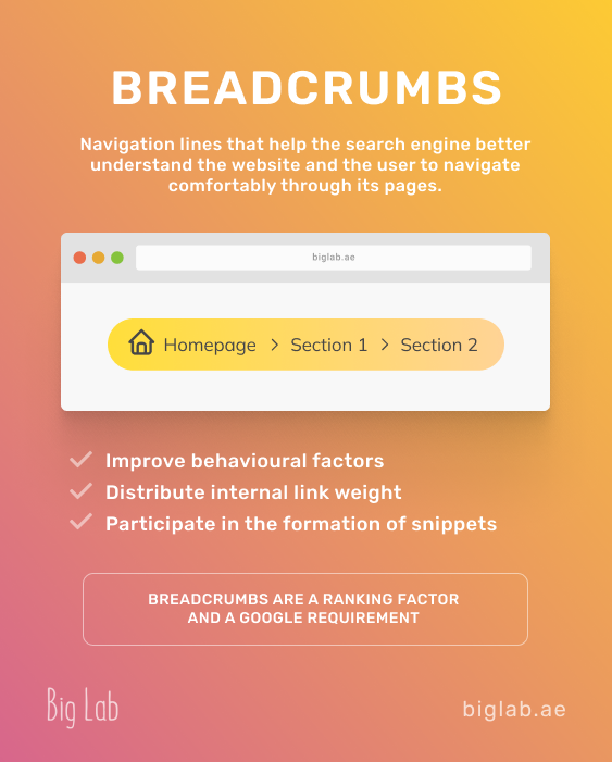 Functions and value of breadcrumbs for SEO